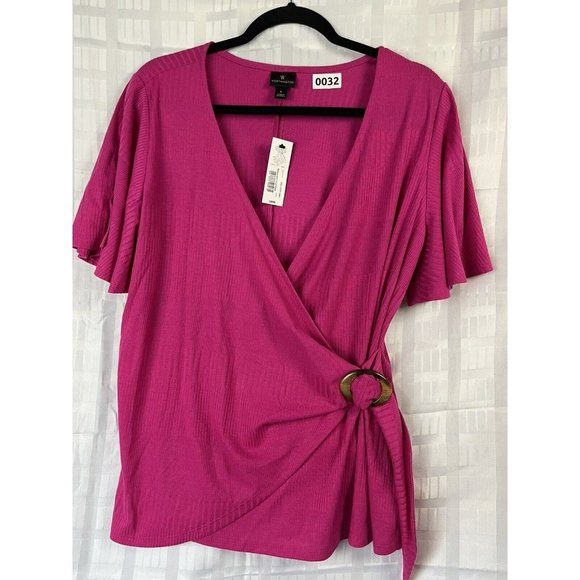 Worthington Tops - Worthington Pink Shirt Bell  Sleeve Pullover Top Women's Size L